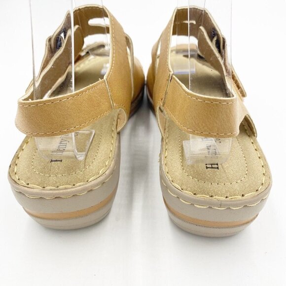 NWT Henry Ferrera Comfort-VL Womens Wedge Sandals Tan Sz 8 - Picture 4 of 7